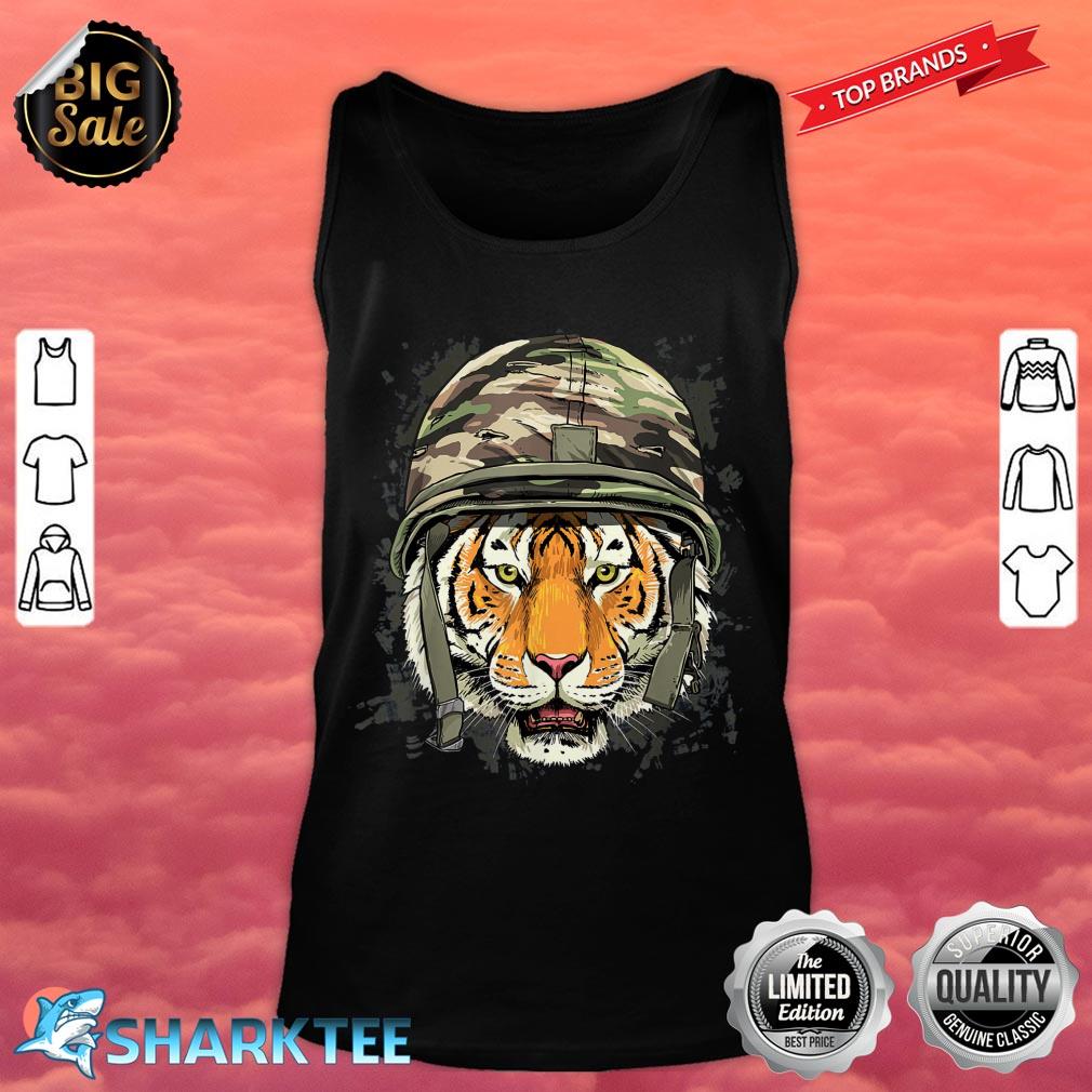 Tiger Soldier Veteran Army Tiger Safari Animal Lover tank top