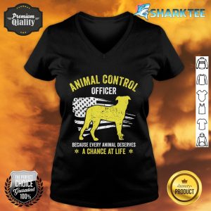 American Flag Public Safety Rescue Animal Control Officer v-neck