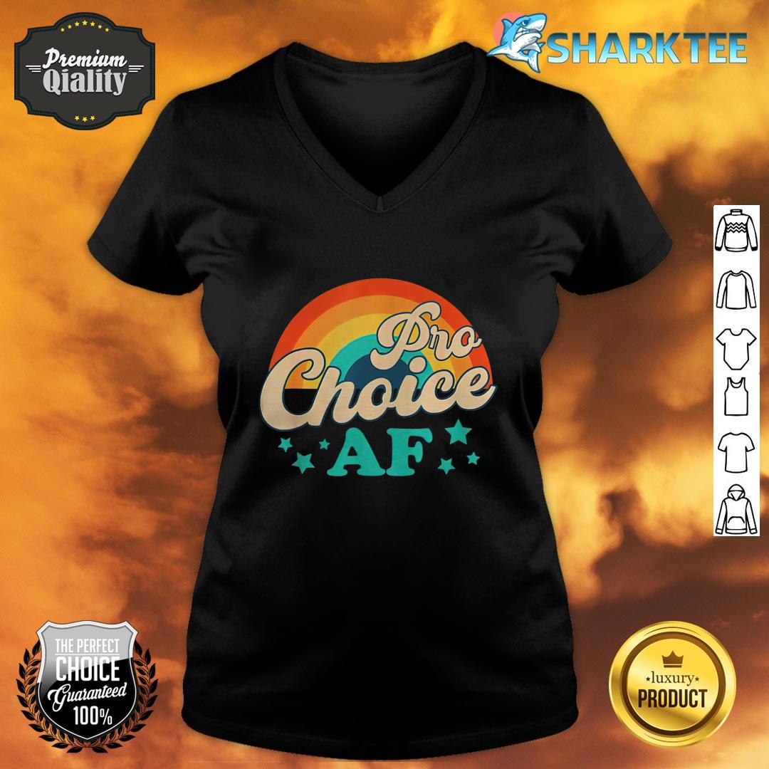 Pro Choice AF Reproductive Rights Rainbow Vintage V-neck 