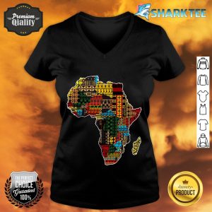 African Traditional Ethnic Pattern Africa Map v-neck