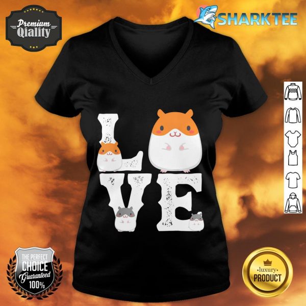 Funny Love Hamsters Animal Toys Pets Lovers v-neck