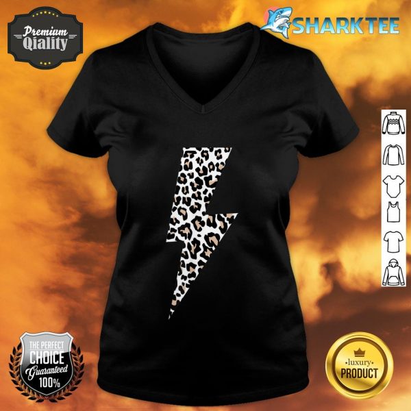 Leopard Lightning Bolt Cheetah Animal Print v-neck
