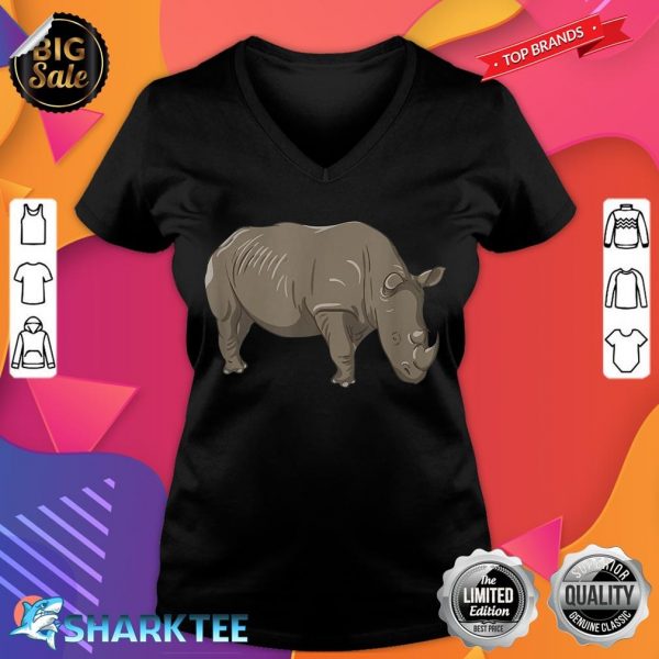 Cute Rhino for Kids Wild Animal v-neck