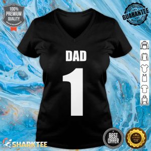 Number 1 Dad -On Back Jersey Sports Father Family v-neck