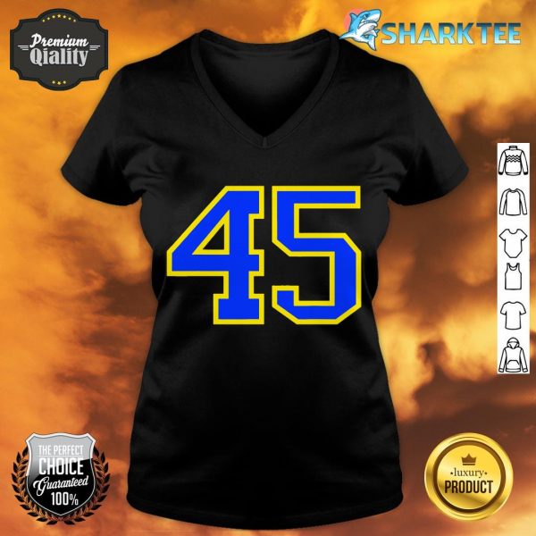 Lucky Number #45 Blue Yellow Sport Player Fan Jersey v-neck