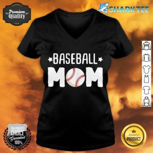 Womens Baseball Mom Baseball Softball Sport Cheering Womens v-neck