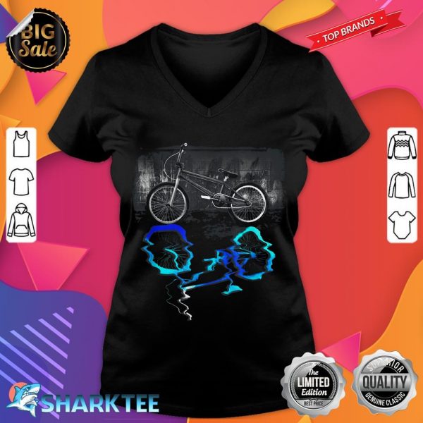 BMX Bike Sport Colored Reflection Bicycle Cycling v-neck