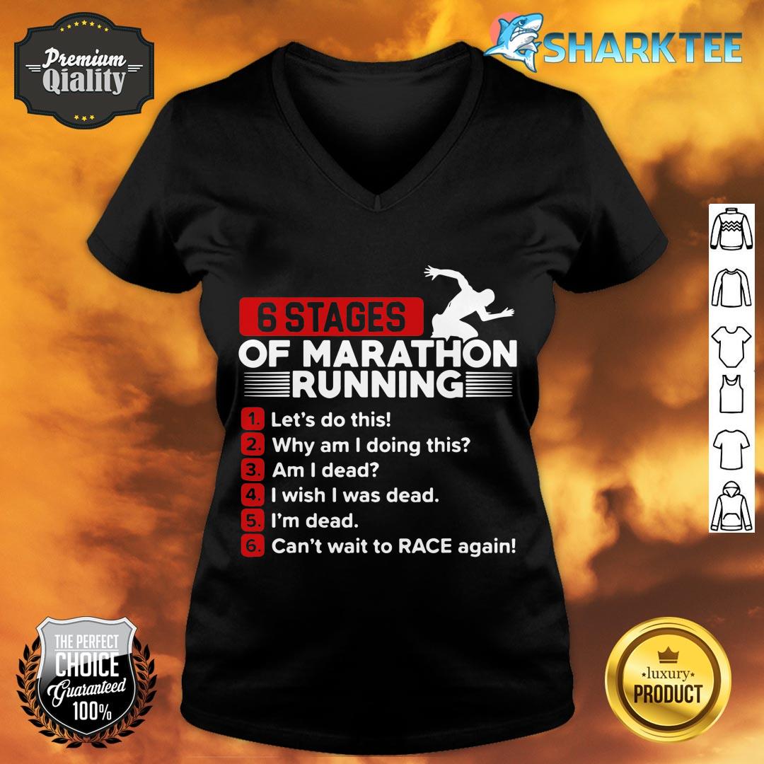 7 Stages Of Marahon Running Jogger Athlete Running Sports v-neck