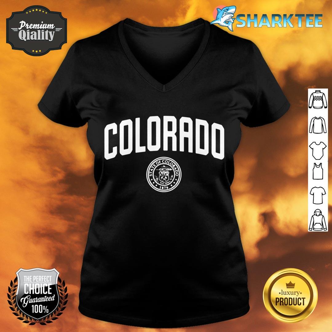 Colorado State Seal Logo Sports College Style v-neck