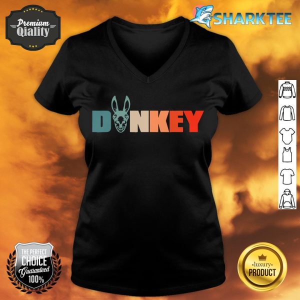 Retro Donkey Animal - Vintage Mule Donkey Donkeys v-neck
