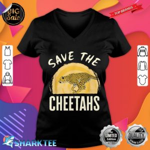 Save the Cheetahs Extinction Cheetah Endangered Animals v-neck