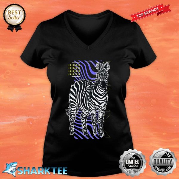 Zebra Tshirt For Men In Africa Animal Wild Zoo Horse V-neck