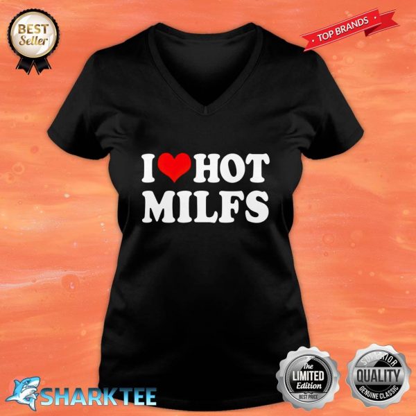 I love Hot Milfs Lustiges I Heart Hot Milfs PaarSet Langarmshirt V-neck