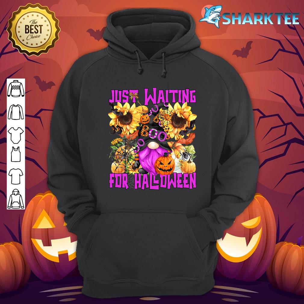 Waiting For Halloween Quote For Women Purple Autumn Gnome hoodie