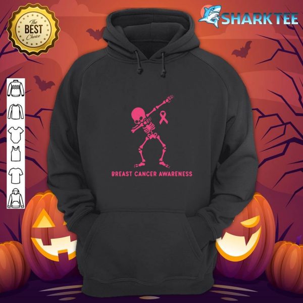 Dabbing Skeleton Pink Ribbon Breast Cancer Halloween hoodie