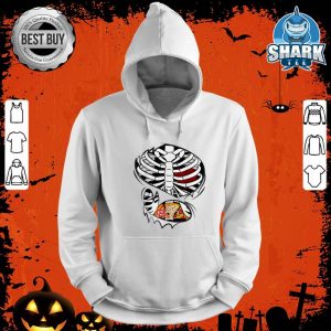 Ripped Halloween Xray Skeleton Rib Cage Pizza Lover hoodie