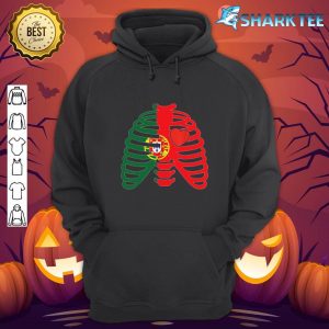 Ribcage Portuguese Halloween Portugal Flag Heart X-Ray Witch hoodie