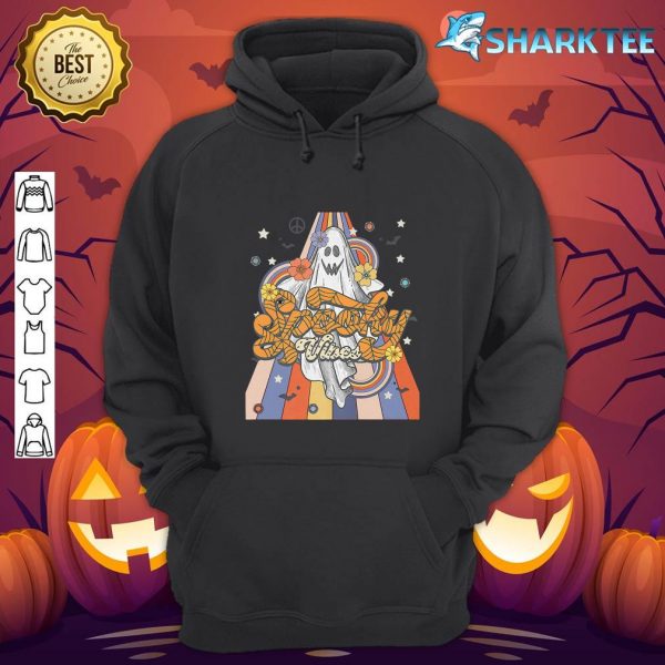 Groovy Vintage Floral Ghost Hippie Halloween Spooky Vibes Premium hoodie