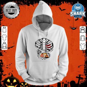 Ripped Halloween Xray Skeleton Rib Cage Pizza Lover Premium hoodie