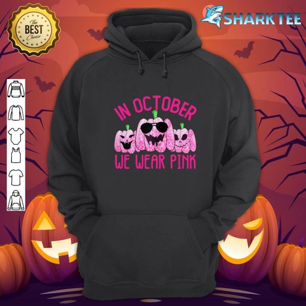 Womens In October We Wear Pink Pumpkin Shirts For Women Halloween hoodie