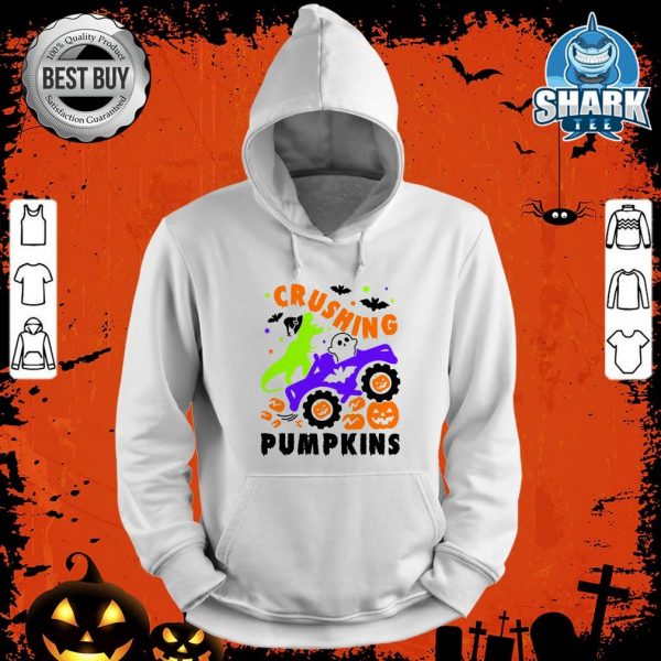 Happy Halloween Crushing Pumpkin Monster Truck Dinosaur hoodie