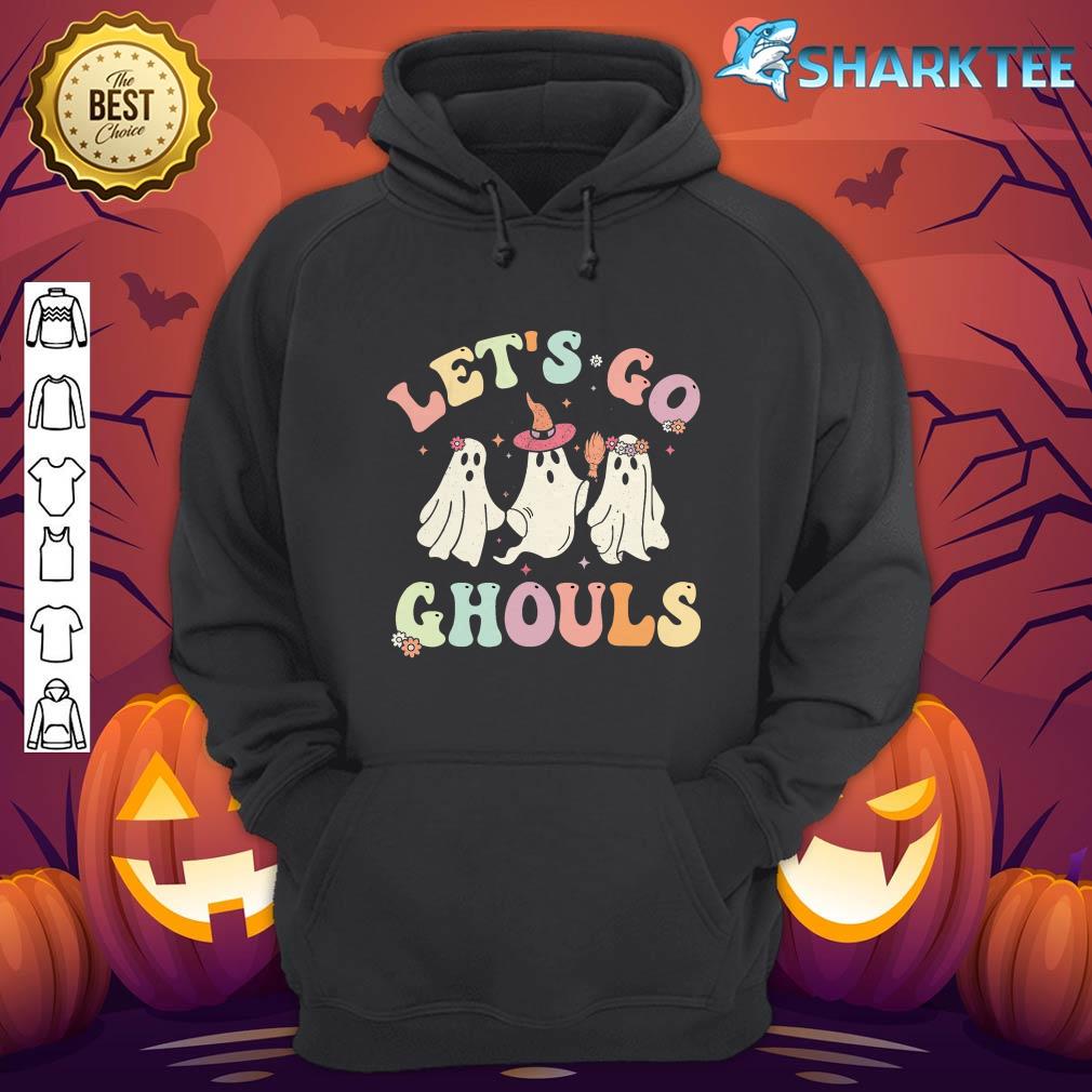 Retro Groovy Let's Go Ghouls Halloween Ghost Outfit Costumes hoodie