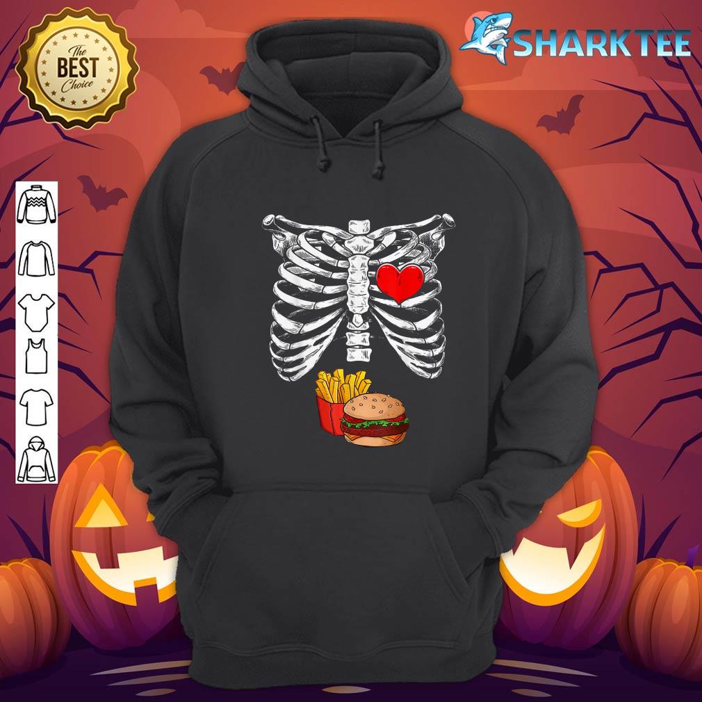 Halloween Dad Skeleton Pregnancy Hamburger Fries Xray Funny hoodie