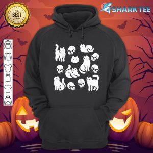 Cats and Skulls Pattern Halloween Premium hoodie