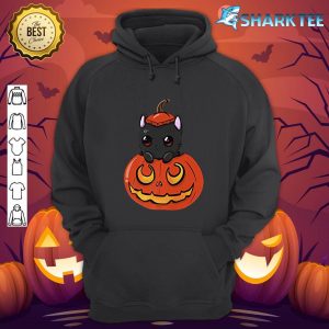 Black Scary Cat Pumpkin Jack O Lantern Halloween Costume Premium hoodie
