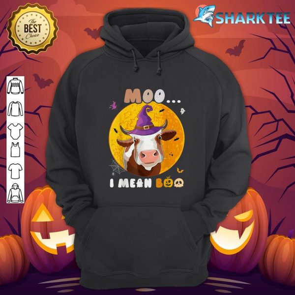 Moo I Mean Boo Spooky Cow Lover Halloween Funny Farmer Pun hoodie
