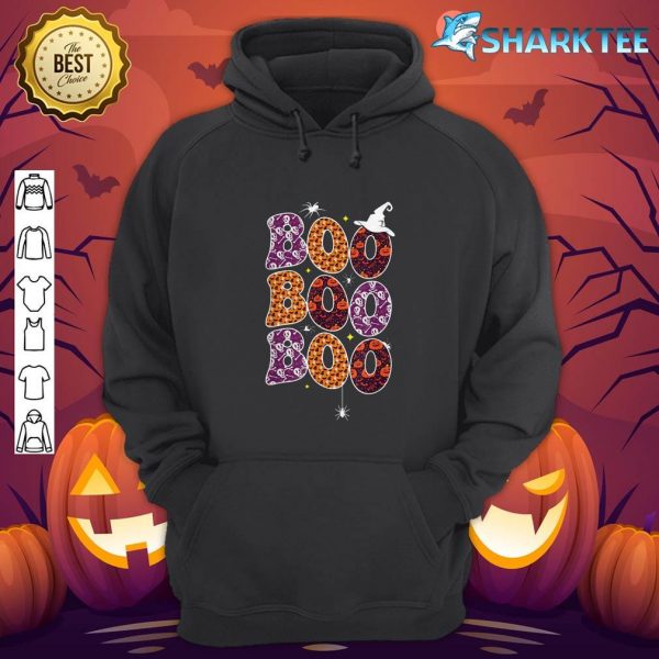 Boo With Spiders And Witch Hat Halloween Women Men hoodie