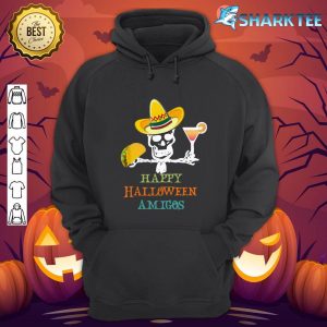 Funny Halloween Amigo's Skeleton Mexican Hat Taco and Drink hoodie