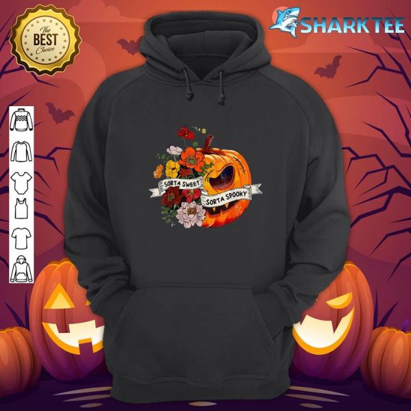 Funny Halloween Sorta Sweet Sorta Spooky Fall Pumpkin Flower hoodie