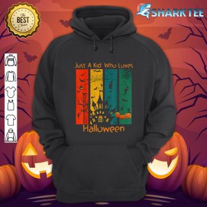 Just A Kid Who Loves Halloween Pumpkin Skull Boys Kids hoodie