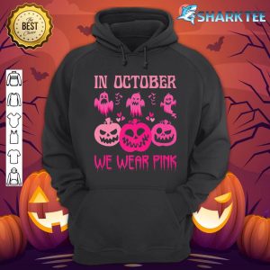 In October We Wear Pink Pumpkin Halloween Boo Breast Cancer Premium hoodie