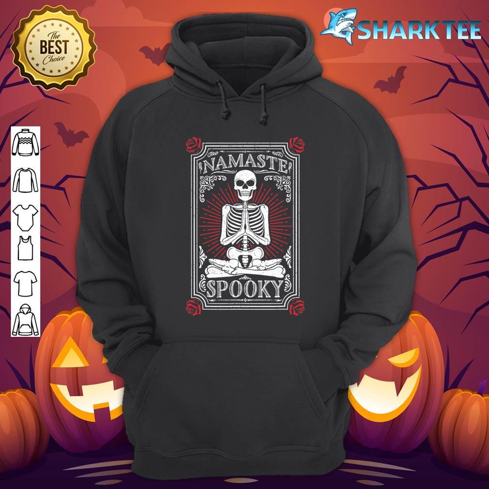 Namaste Spooky Yoga Skeleton Halloween Macabre Tarot Card hoodie
