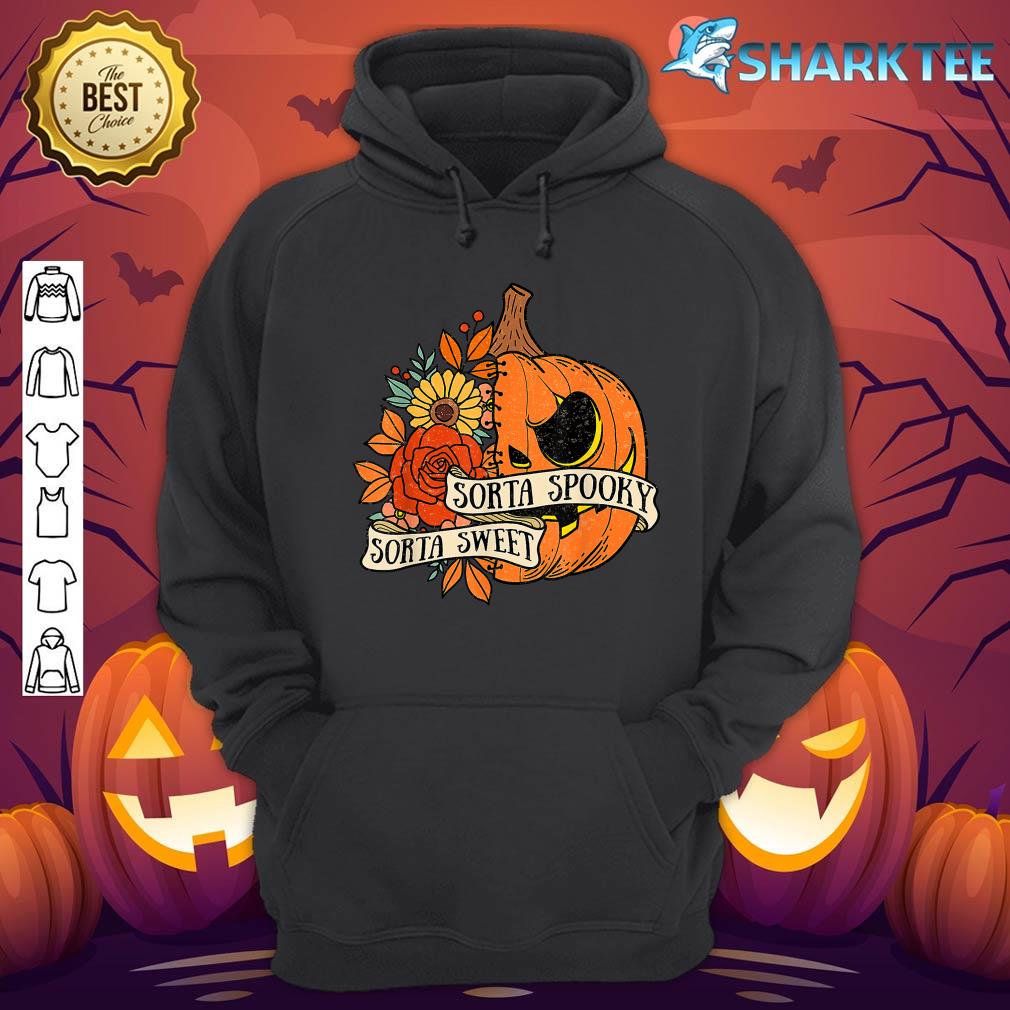 Sorta Spooky Sorta Sweet Gift Flower Pumpkin Halloween Women hoodie