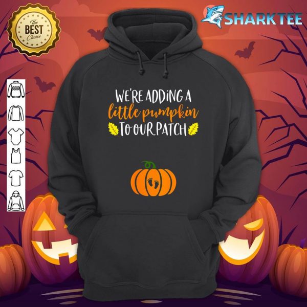 Womens Pumpkin Pregnancy Announcement Shirt Halloween Baby Reveal hoodie