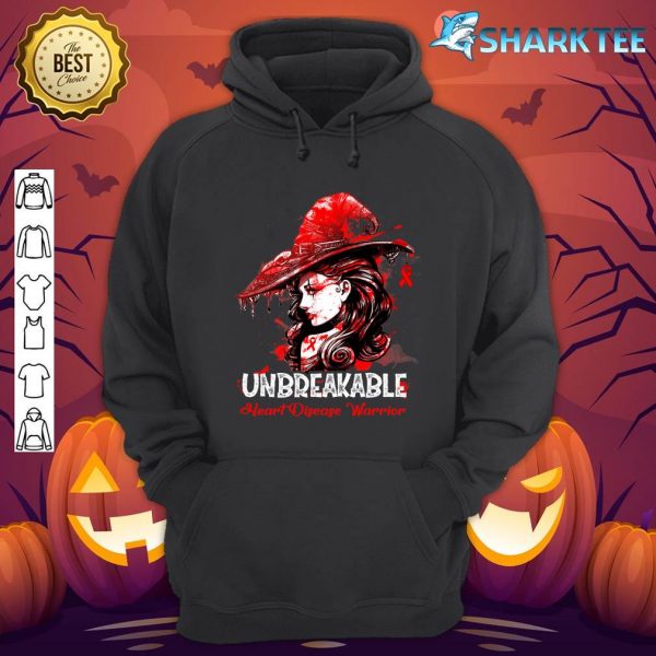 Women Funny Halloween Heart Disease Warrior Unbreakable hoodie