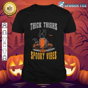 Funny Halloween Thick Thighs Spooky Vibes shirt