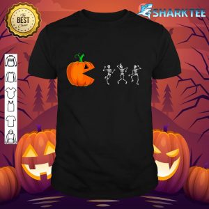 Pumpkin Skeleton Dancing Halloween Costume Kids Boys Girls shirt