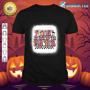 Retro Groovy Spooky Kindergarten Teacher Halloween Ghost shirt