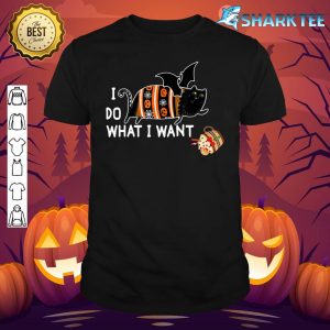 I Do What I Want Bat Wings Cat Hate Halloween Drink shirt