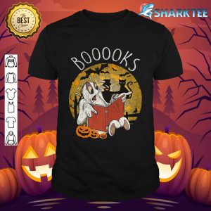 Booooks Ghost Funny Halloween Book Lover Library Reading Premium shirt