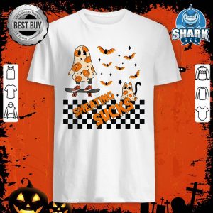 Smeating Sucks Pumpkin Ghost Skater Spooky Vibes Halloween shirt