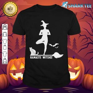 Funny Yoga Halloween Quote Namaste Witches Humor Holiday shirt