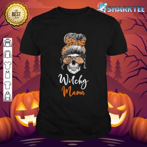 Witchy Mama Halloween Skull Witch Mom Women Spooky shirt