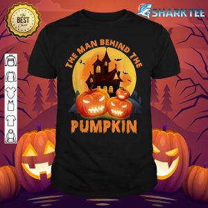 The Man Behind The Pumpkin Halloween Baby Showers Party shirt