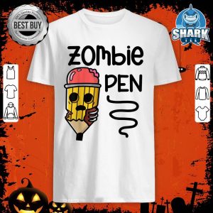 Zombie Pencil Funny Halloween Holiday Scary shirt