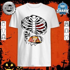 Ripped Halloween Xray Skeleton Rib Cage Pizza Lover Premium shirt